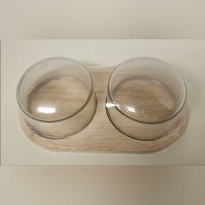 Board Tray with Glass Dome Cloche Lid